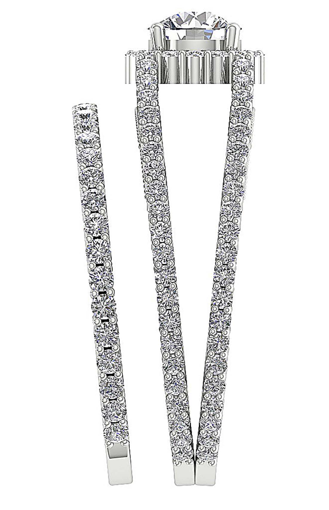 I1 G 2.00 Ct 14k Solid Gold Spilt Shank Bridal Wedding Halo Ring Set Natural Diamond