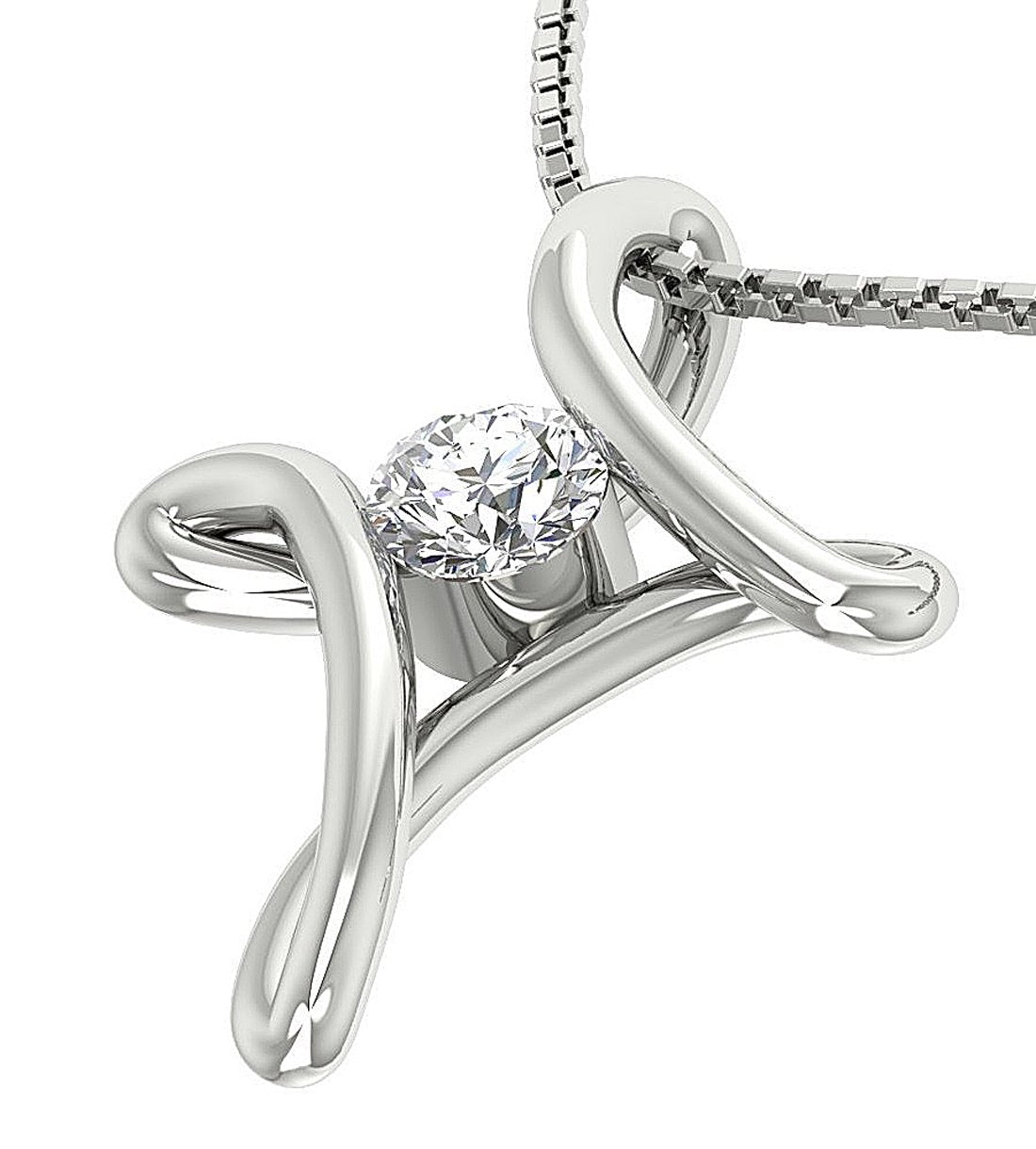 Round Diamond Designer Fashion Anniversary Pendant SI1/I1 G 0.65 Ct 14k Yellow Gold Bar Set