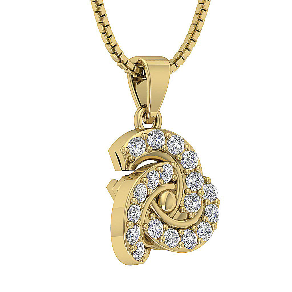 AntiqueGenuineDiamond14kYellowGoldPendant