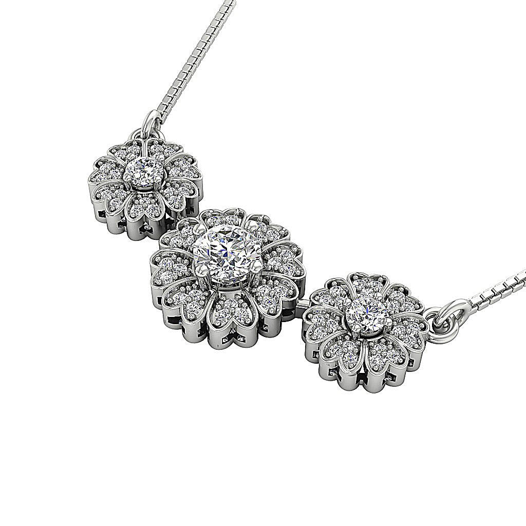 I1/SI1 G 1.10 Carat Genuine Diamond 14k/18k Gold Flower Shape Fashion Pendants