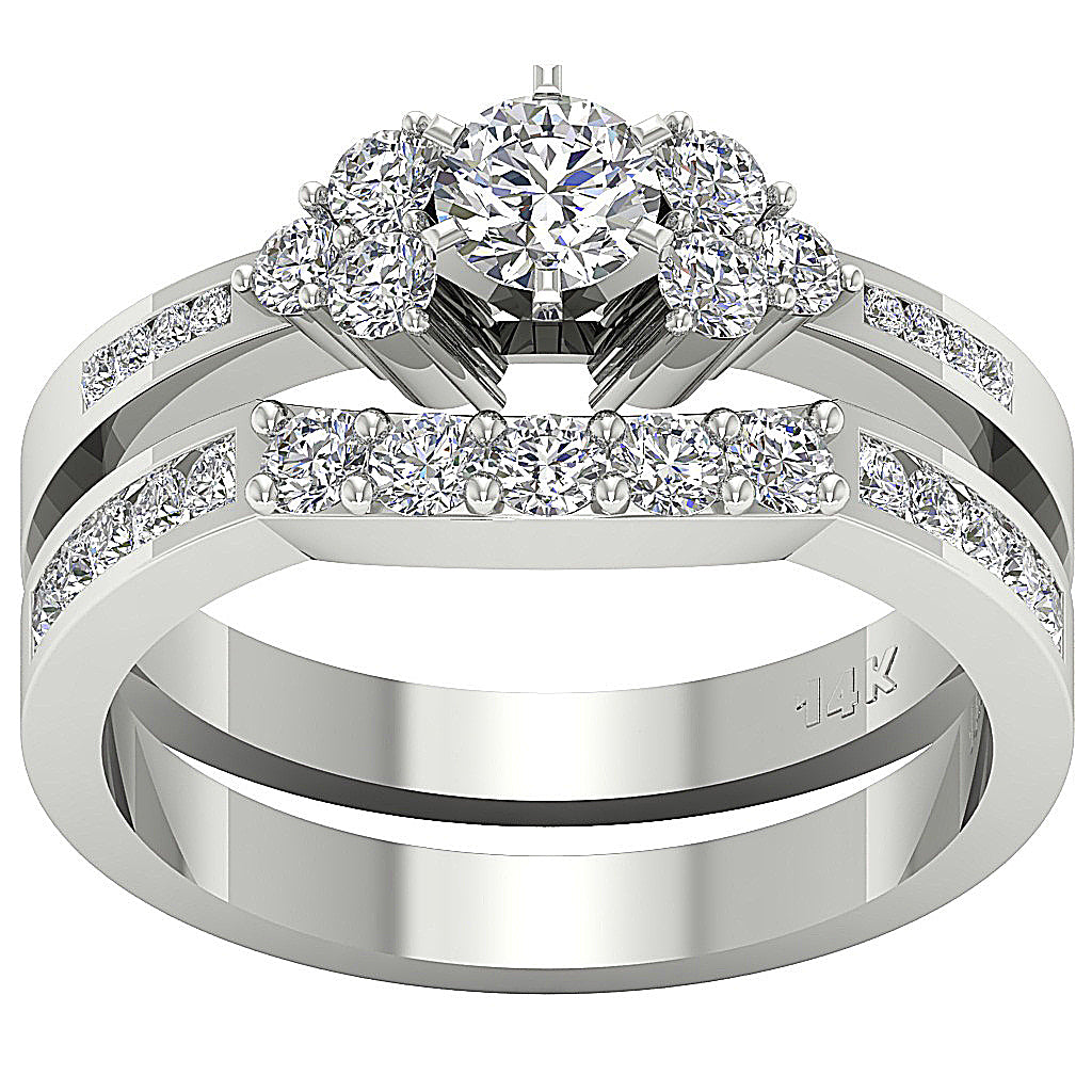 AntiqueStyleBridalEngagementRingSet