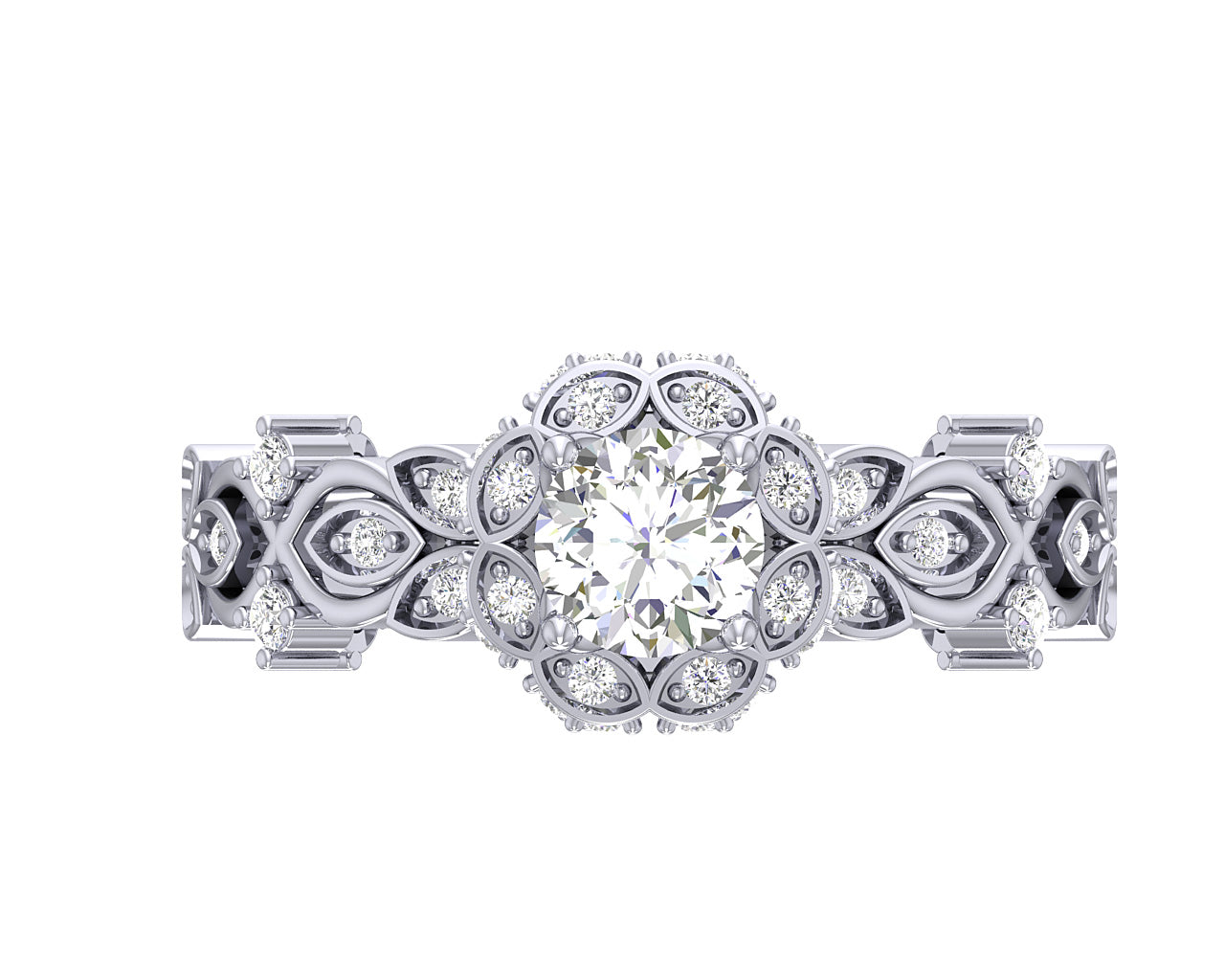 Designer Solitaire Halo Engagement Wedding Ring I1 G 0.90 Carat Genuine Diamond 14K Rose Gold