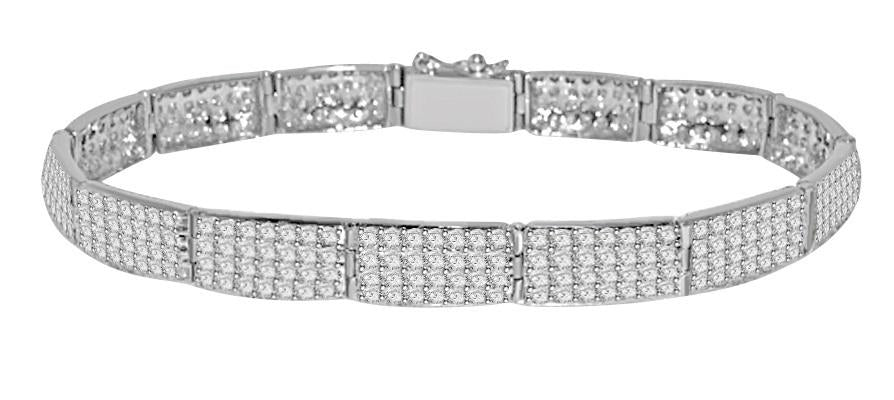 Mens Tennis Bracelet VVS1/VS1/SI1/I1 5.00 Ct 14k Solid Gold Round Diamonds Pave Set 7.00Inch
