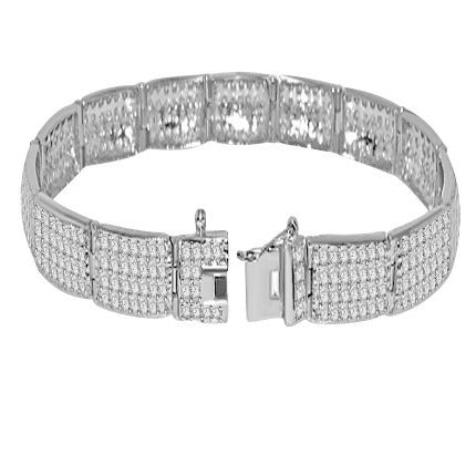 Mens Tennis Bracelet VVS1/VS1/SI1/I1 5.00 Ct 14k Solid Gold Round Diamonds Pave Set 7.00Inch