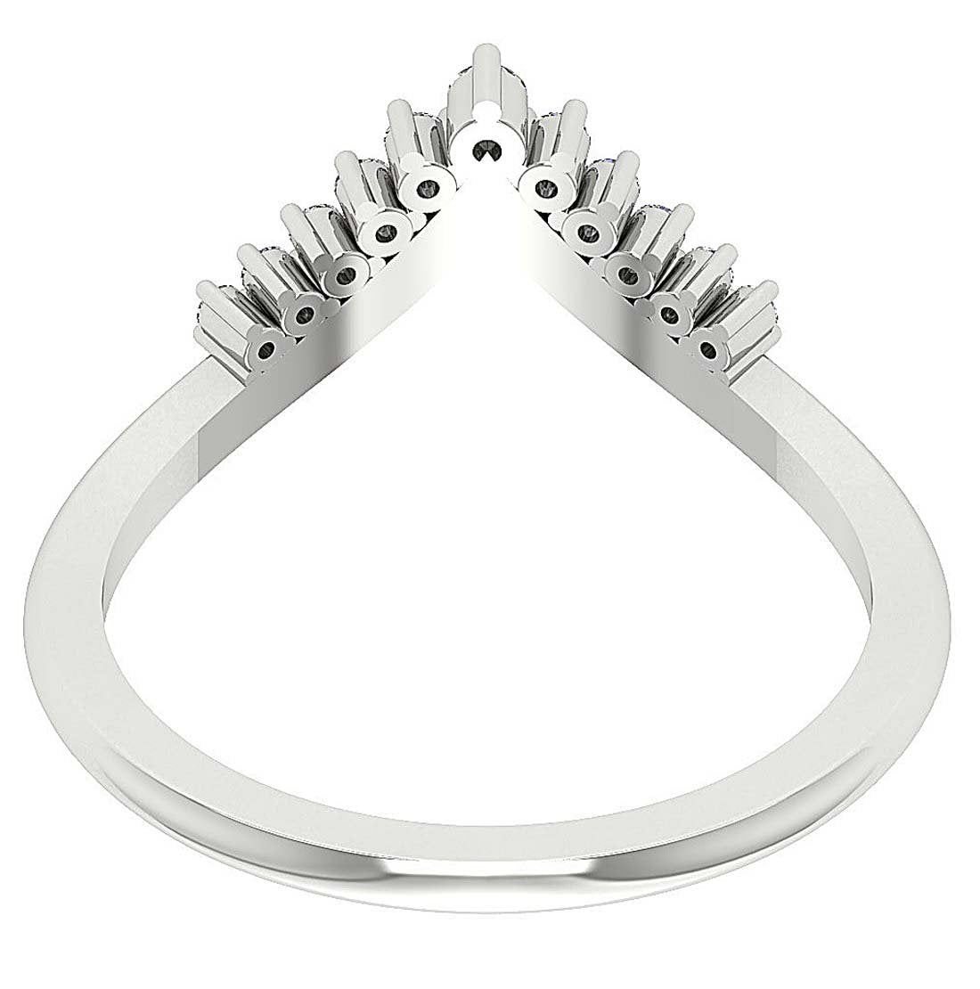 Natural Diamond Designer Engagement Ring SI1 G 0.15 Ct 14K White Gold Prong Set 9.35 MM