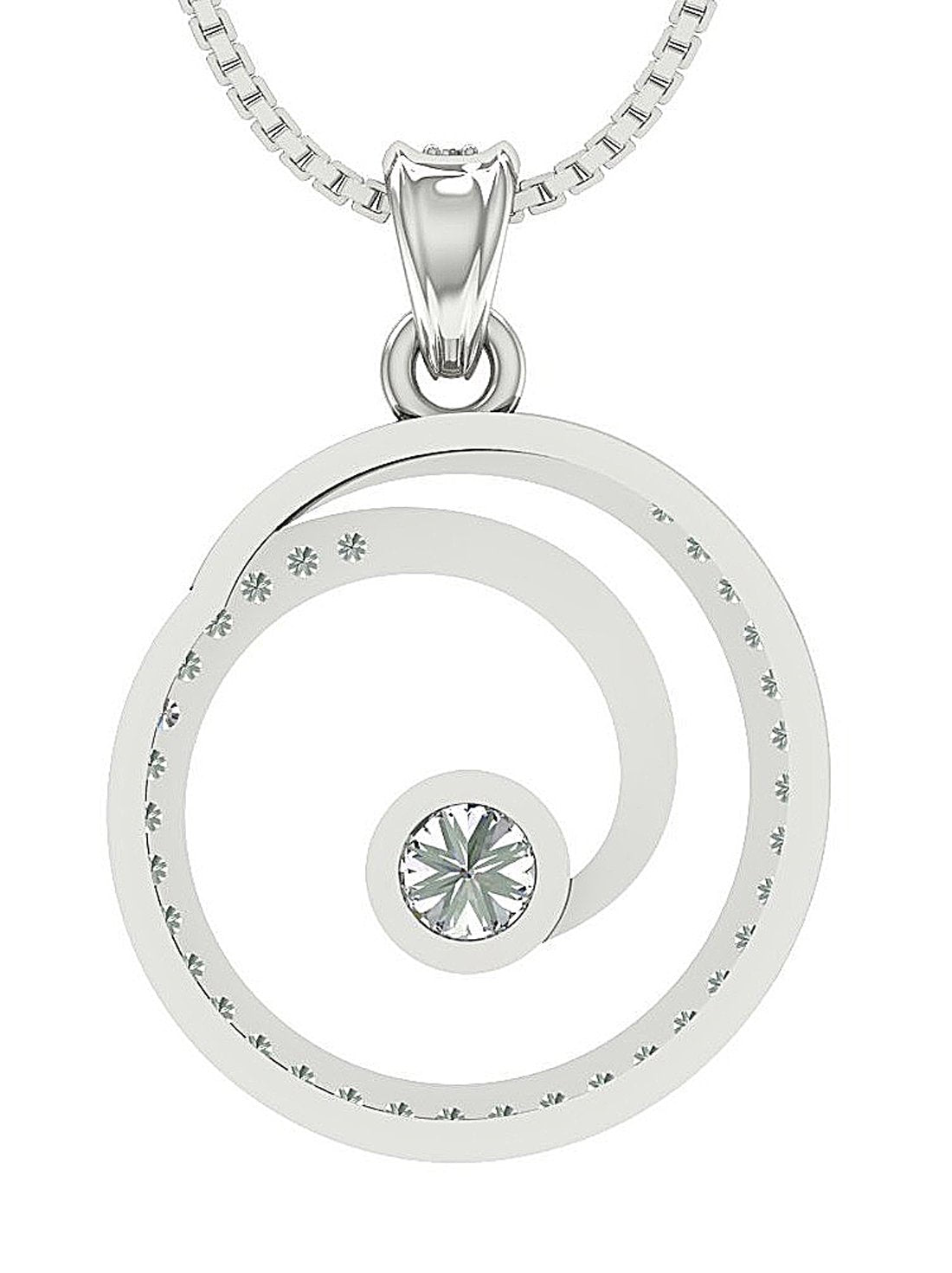 14k/18k Rose Gold Designer Anniversary Pendants Round Diamond I1/SI1 G 1.10 Ct Prong Set