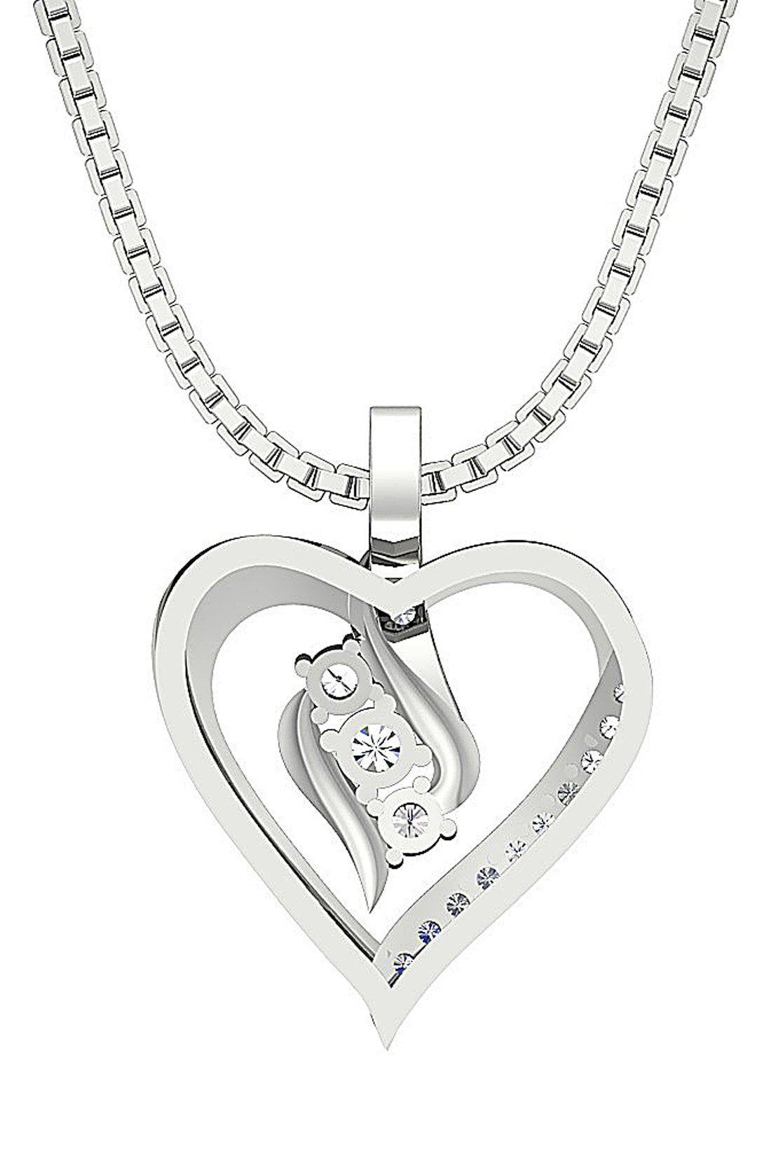 VVS1/VS1/SI1/I1 0.35 Ct Natural Diamond 14k/18k Gold Heart Shape Pendant