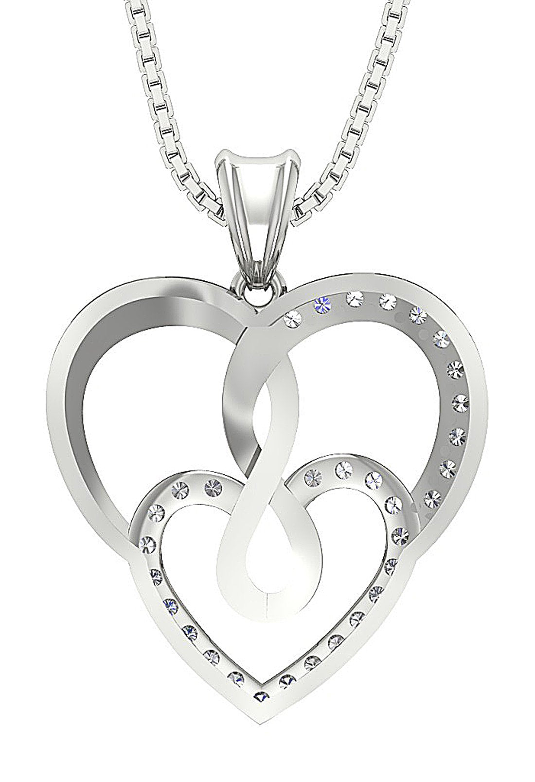 14k/18k Solid Gold Genuine Diamond VS1/SI1/I1 0.40 Carat Heart Shape Pendant