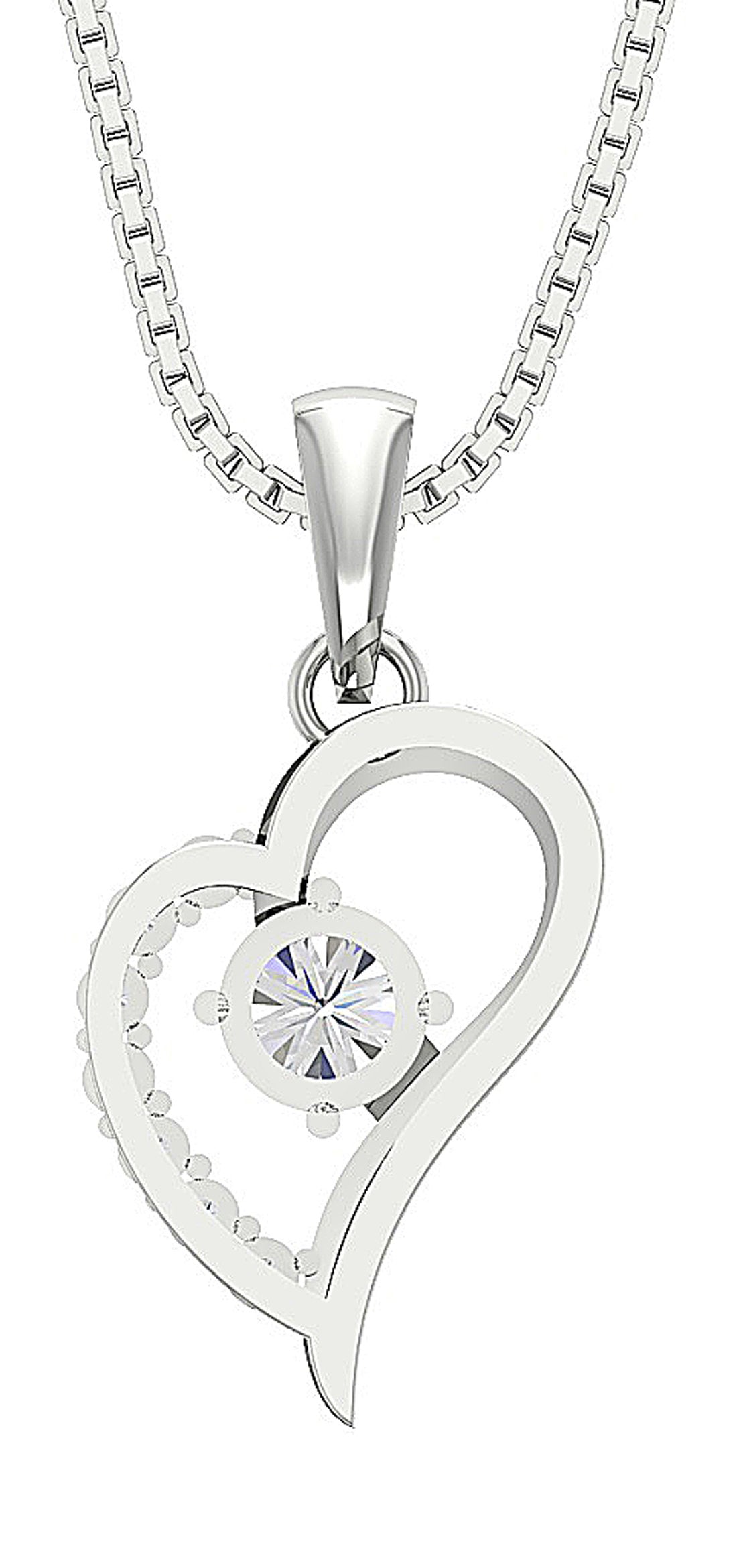 Designer Heart Shape Pendant SI1/I1 G 0.60 Carat Genuine Diamond 14k/18k Gold