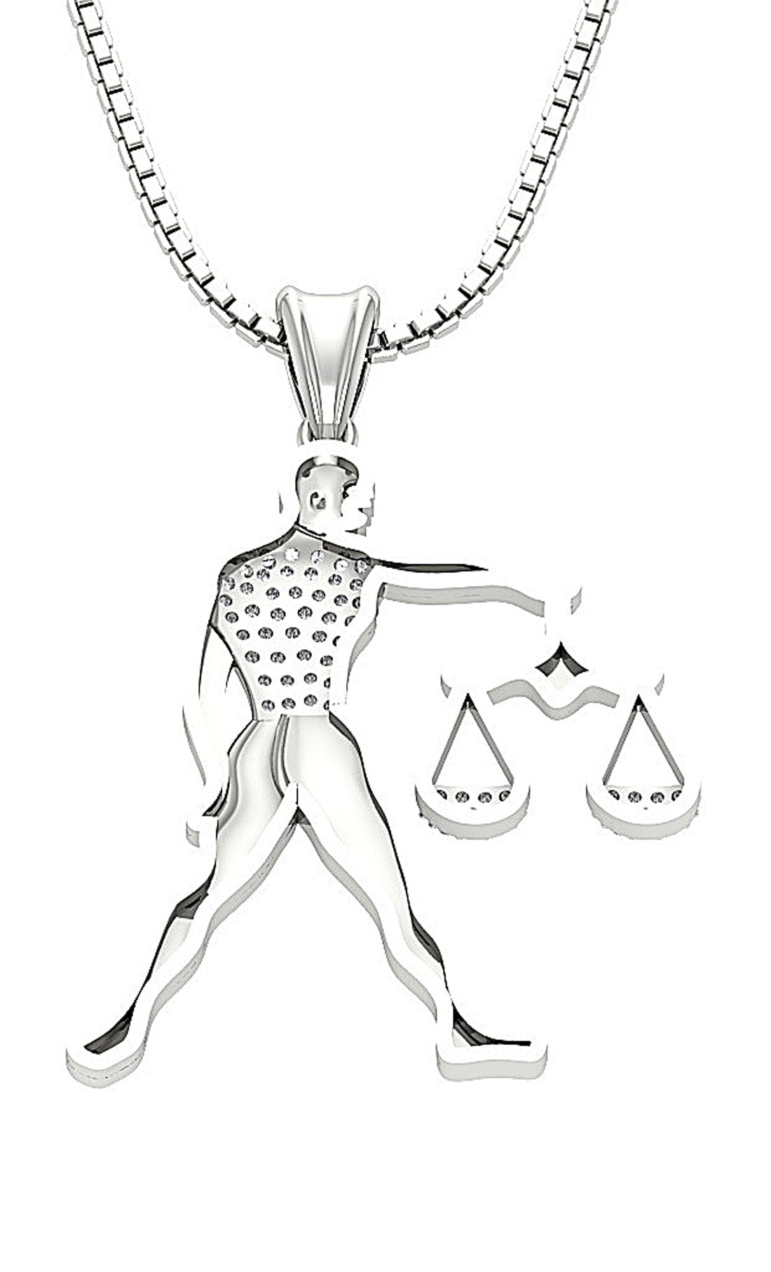 I1/SI1 0.25 Carat G Libra Zodiac Sign Pendant Necklace 14K/18K Gold Round Diamond