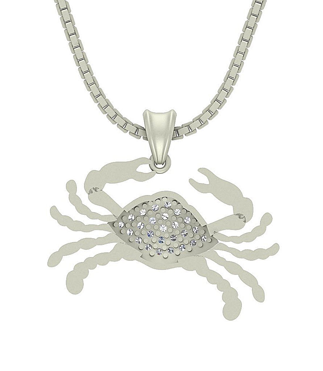 Cancer Zodiac Sign Pendant Necklace I1/SI1 G 0.30 Carat Genuine Diamond 14k/18k Solid Gold