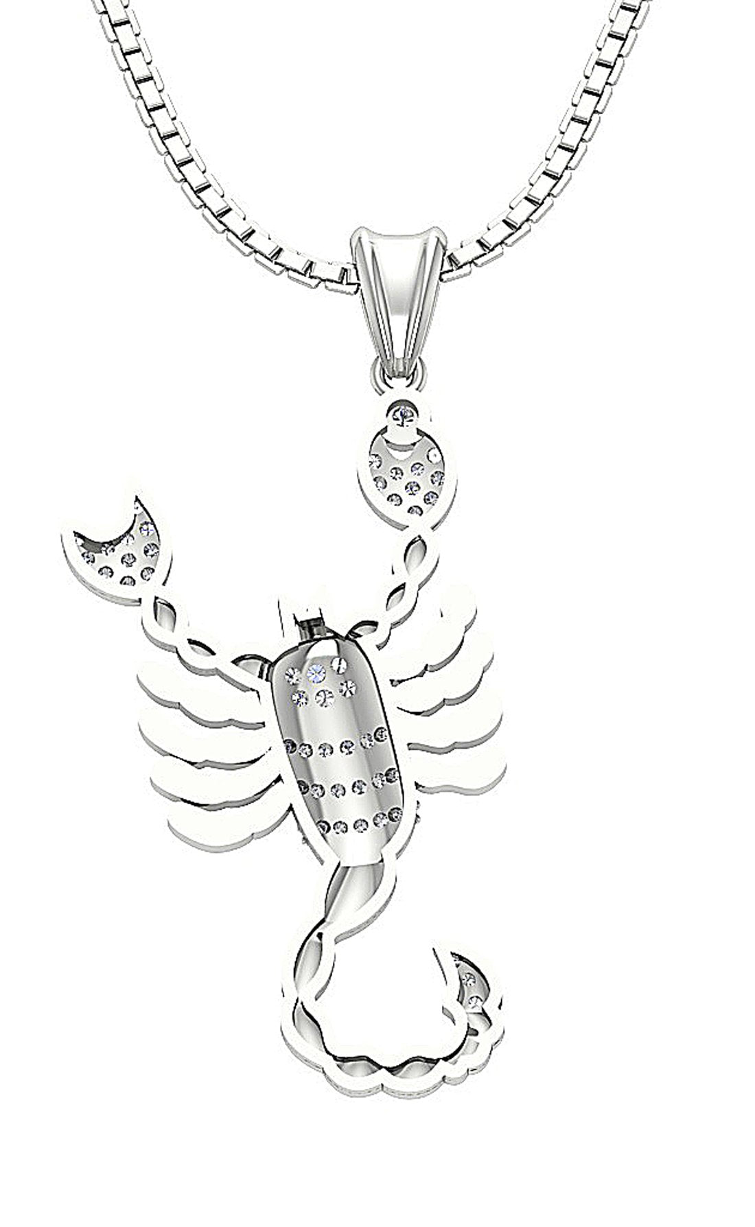 I1/SI1 G 0.25 Carat Zodiac Scorpio Sign Pendant Necklace Natural Diamond 14K/18K Gold
