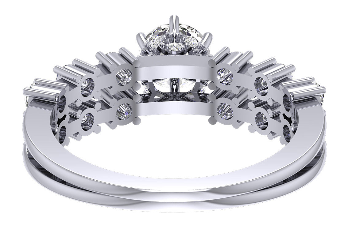 6 Prong Solitaire Engagement Ring I1 G 1.00 Carat Round Cut Diamond 14K Rose Gold Prong Set