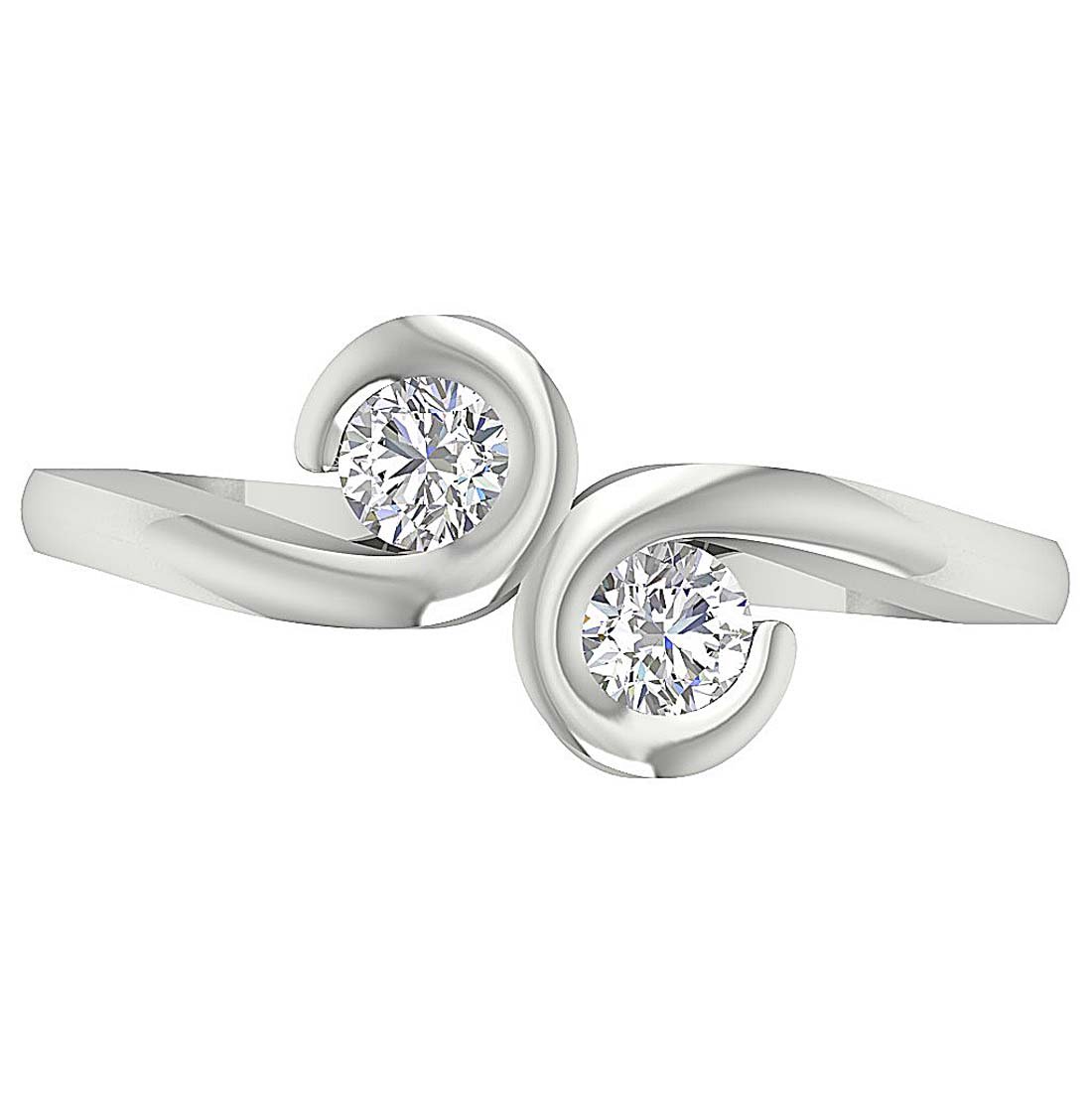 I1 G 0.55 Ct Forever Us Two Stone Solitaire Wedding Ring Genuine Diamond Prong Set 14k Yellow Gold