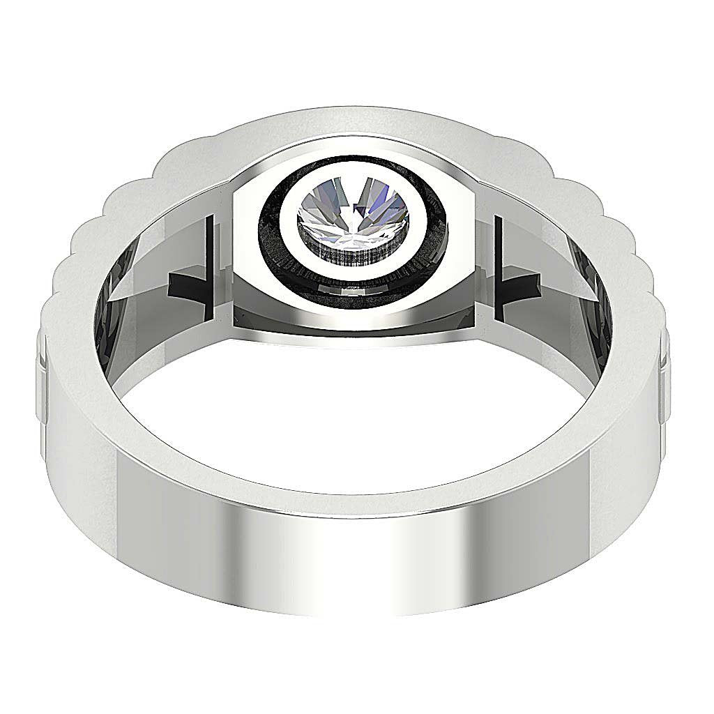 SI1/I1 G 0.75Ct 14k Yellow Gold Men Solitaire Wedding Ring Genuine Diamond Bezel Set