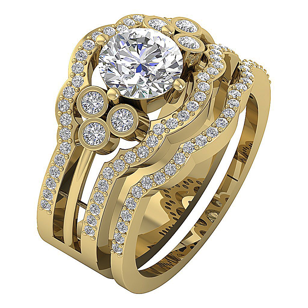 Diamond For Good Wedding Set Jewellery I1 G 2.40 Ct Round Diamond 14K Gold