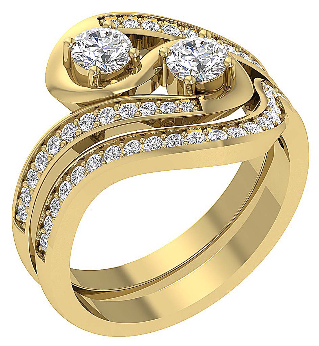 SI1 G 1.30 Ct Genuine Round Diamond Forever Us Two Stone Bridal Anniversary Ring 14k Rose Gold Appraisal