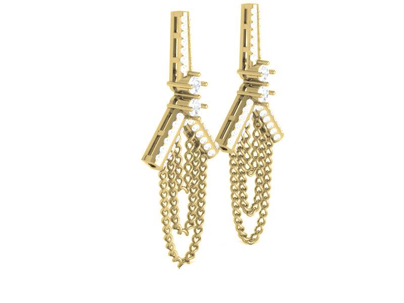 18k/14k Solid Gold Chandelier Wedding Earrings Genuine Diamond I1 G 1.10 Ct Prong Set
