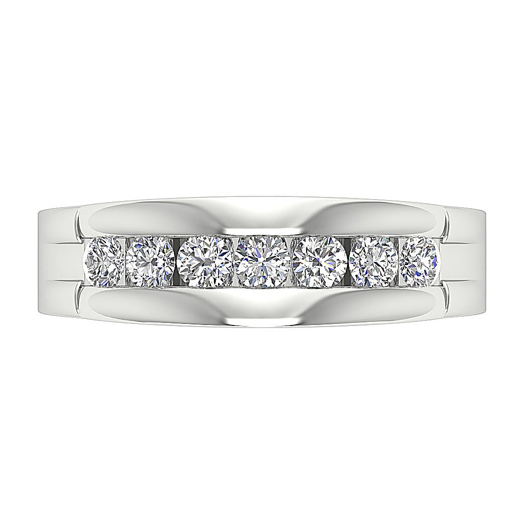 14K Yellow Gold Wedding Ring Genuine Diamond I1 G 0.65 Ct Channel Set