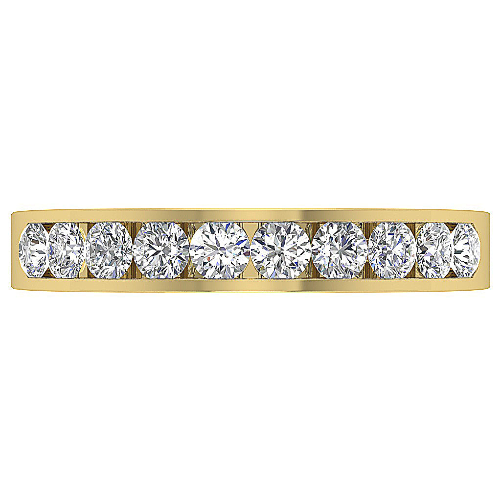 14K Solid Gold Genuine Diamond Wedding Ring I1 G 0.80 Ct Channel Set