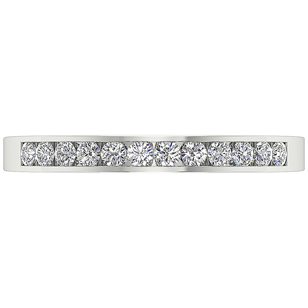 14K Yellow Gold Anniversary Ring Natural Diamond SI1 G 0.40 Ct Channel Set