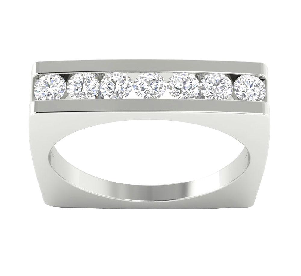 Channel Set 14K White Yellow Rose Designer Fashion Engagement Ring Natural Diamond SI1 G 0.70 Ct