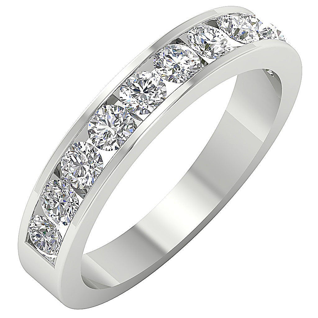 Designer Wedding Ring VS1 E 1.20 Ct Natural Diamond Channel Set 4.30MM