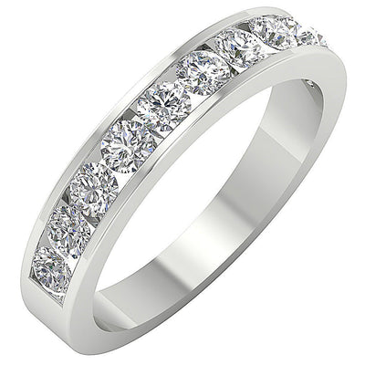 Designer Wedding Ring VS1 E 1.20 Ct Natural Diamond Channel Set 4.30MM