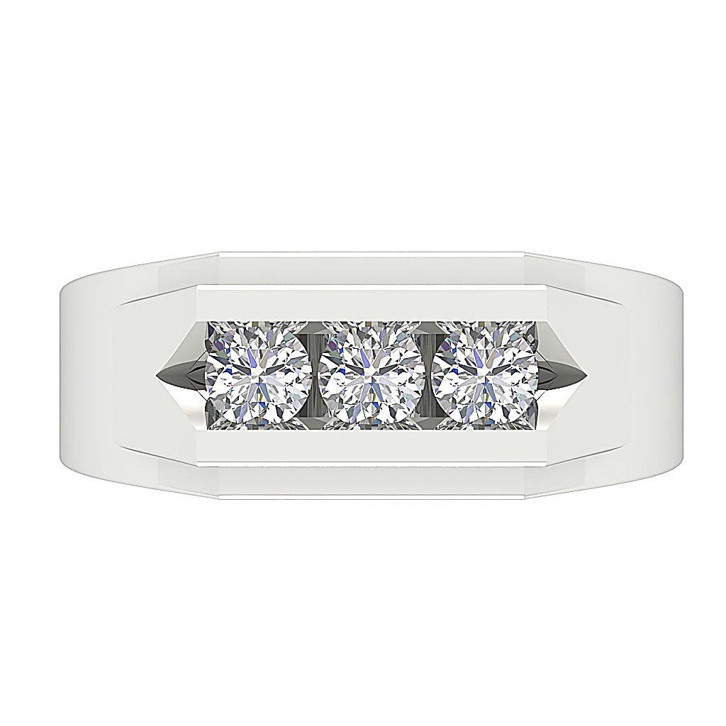 SI1/I1 G 0.50Ct 14k Solid Gold Mens Wedding Ring Natural Diamonds Channel Set Width 6.90MM