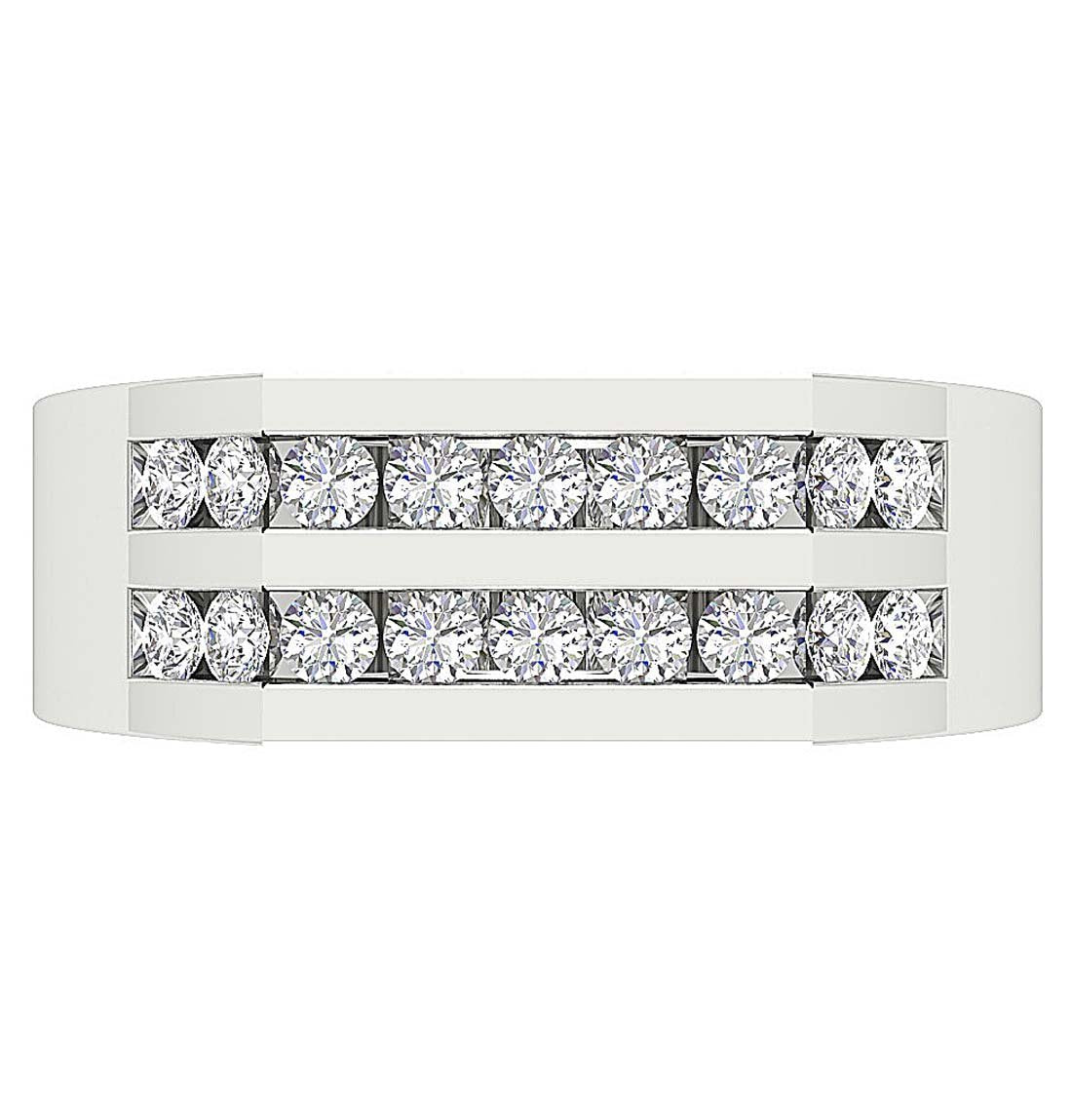 14k Solid Gold Natural Diamonds SI1/I1 G 1.00 Ct Mens Wedding Ring Channel Set Width 7.85MM