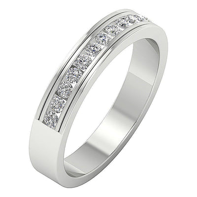 Channel Set Anniversary Band 0.50 ct I1 G Natural Round Ideal Cut Diamond 14k Gold