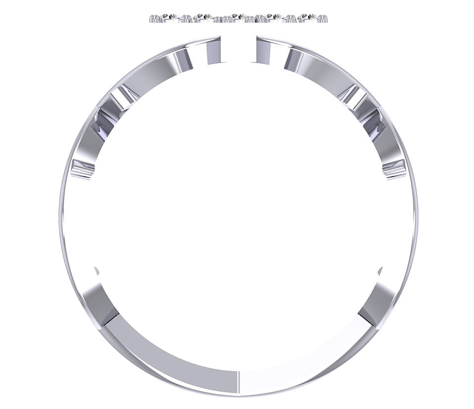 Cross Anniversary Wedding Ring SI1 G 0.30 Ct Round Cut Genuine Diamond 14K Solid White Gold