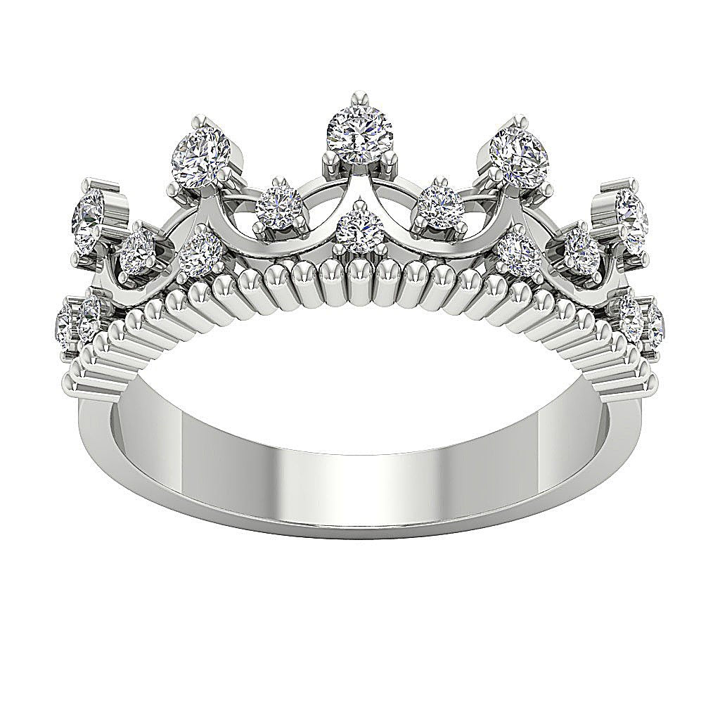 Prong Set I1 G 0.55Ct Round Diamond Anniversary Ring 14k White Yellow Rose Gold 8.30 MM