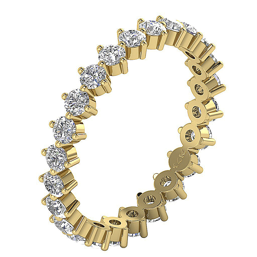 The Cairo Round Diamond White Yellow Rose Gold Eternity Anniversary Ring