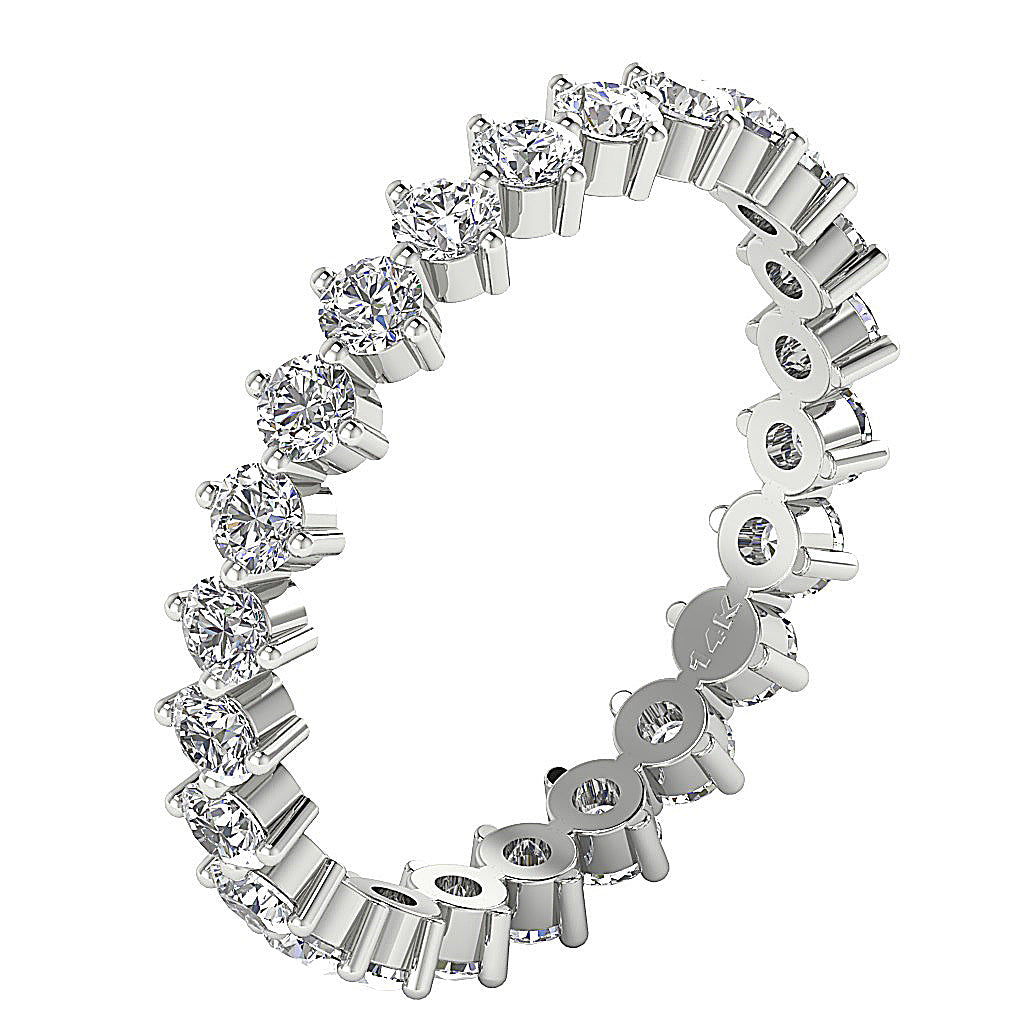 The Cairo Round Diamond White Yellow Rose Gold Eternity Anniversary Ring