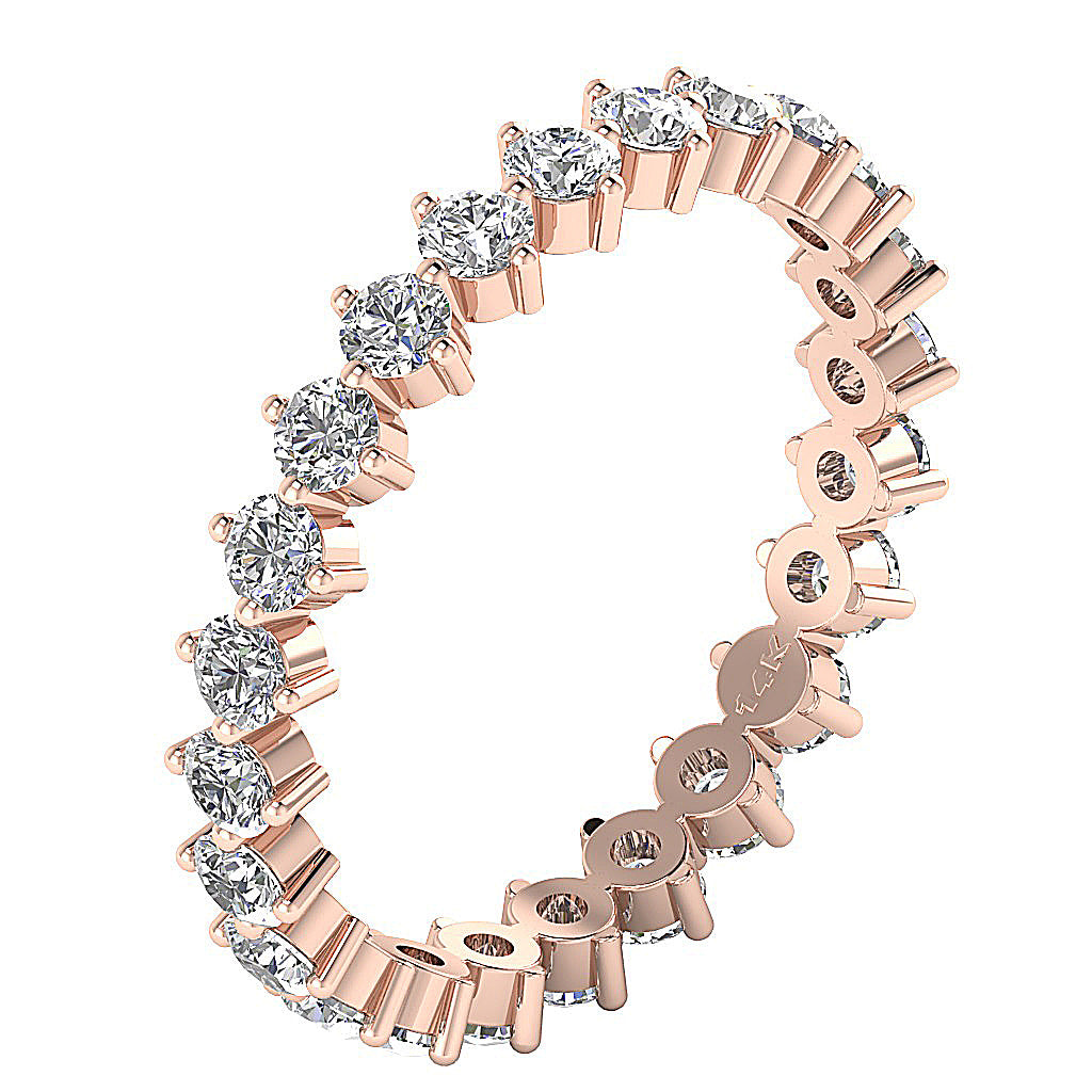 The Cairo Round Diamond White Yellow Rose Gold Eternity Ring