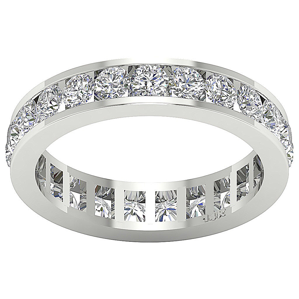 The Cash 3 Carat Round Brilliant Cut Diamond Eternity Engagement Ring 14K Solid Gold