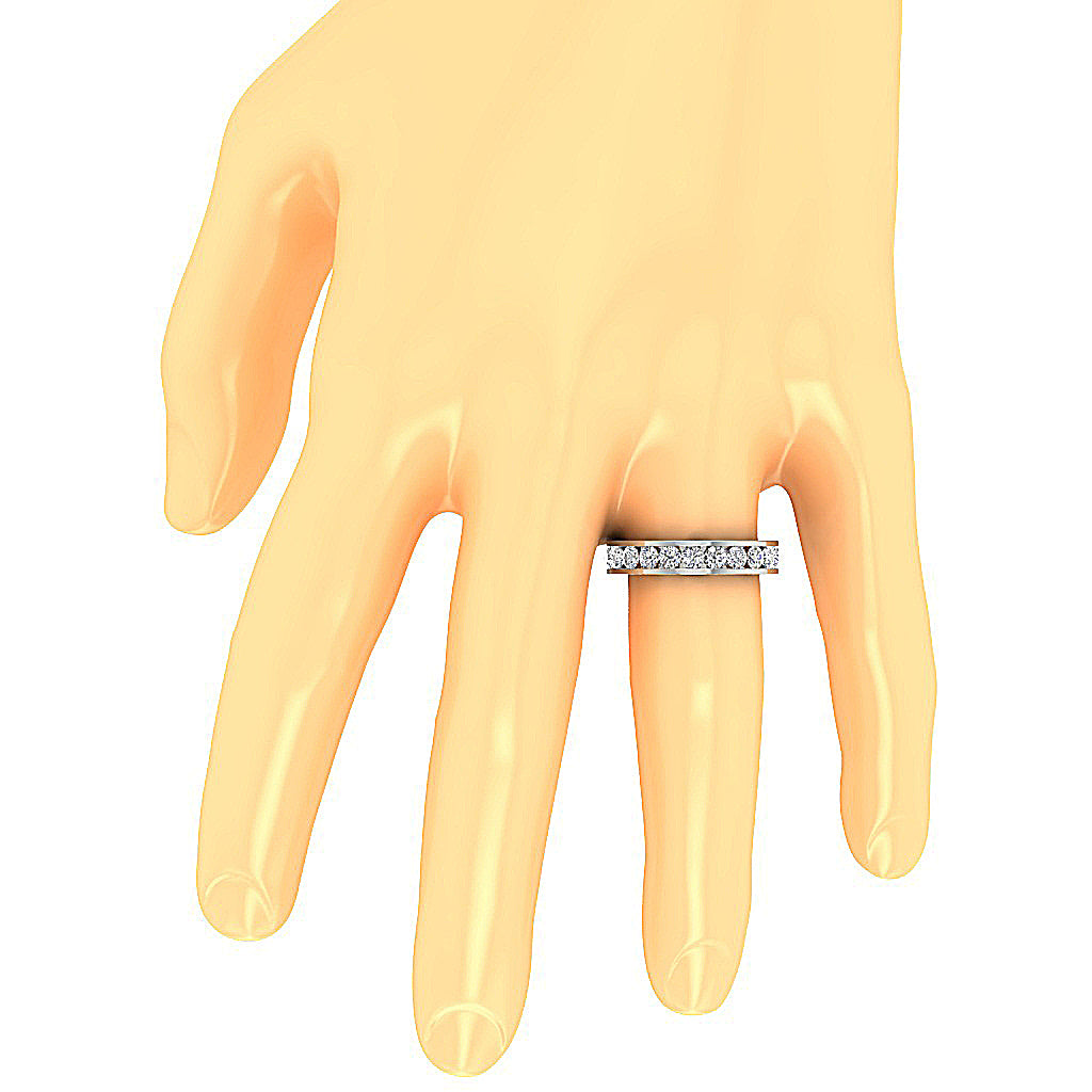 The Cash Channel Set Round Cut Diamond Eternity Gold Ring