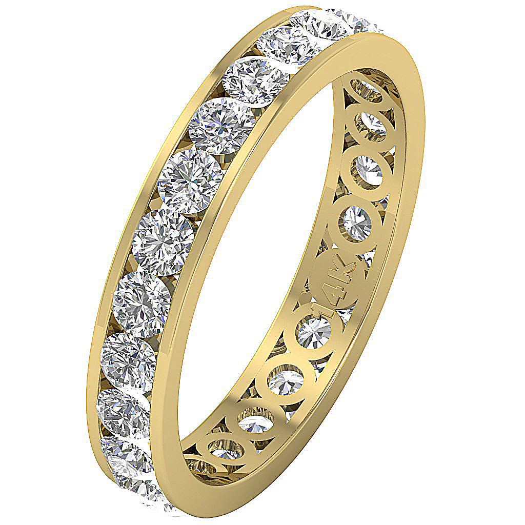The Hendrix Eternal Sparkle Round Cut Diamond 14K White Gold Eternity Wedding Ring Band