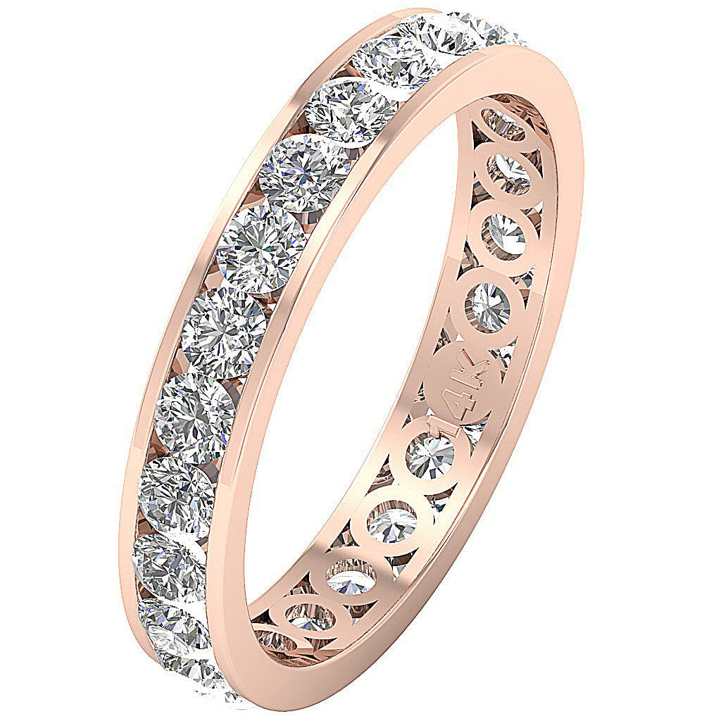 The Hendrix Eternal Sparkle Round Diamond 14K Gold Eternity Ring Band