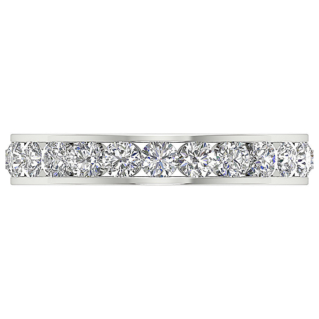 The Hendrix Eternal Sparkle Round Cut Diamond 14K White Gold Eternity Wedding Ring Band