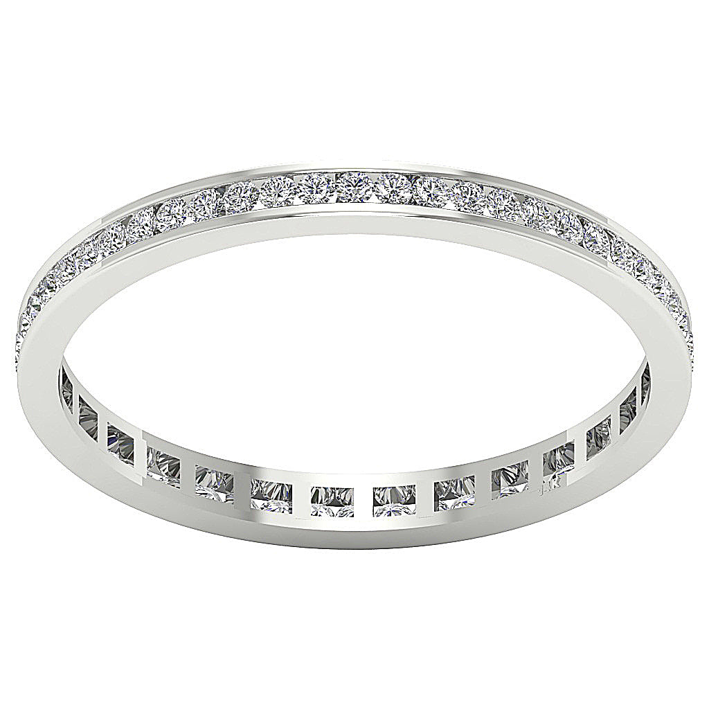 The Orlando 14K Solid Gold Genuine Diamond Eternity Anniversary Ring 2.30 mm