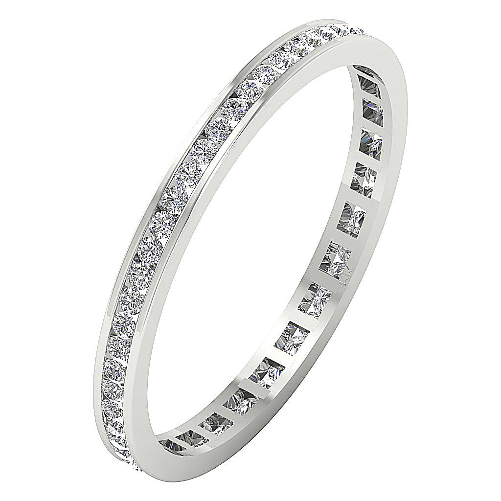 The Orlando 14K Solid Gold Genuine Diamond Eternity Anniversary Ring 2.30 mm