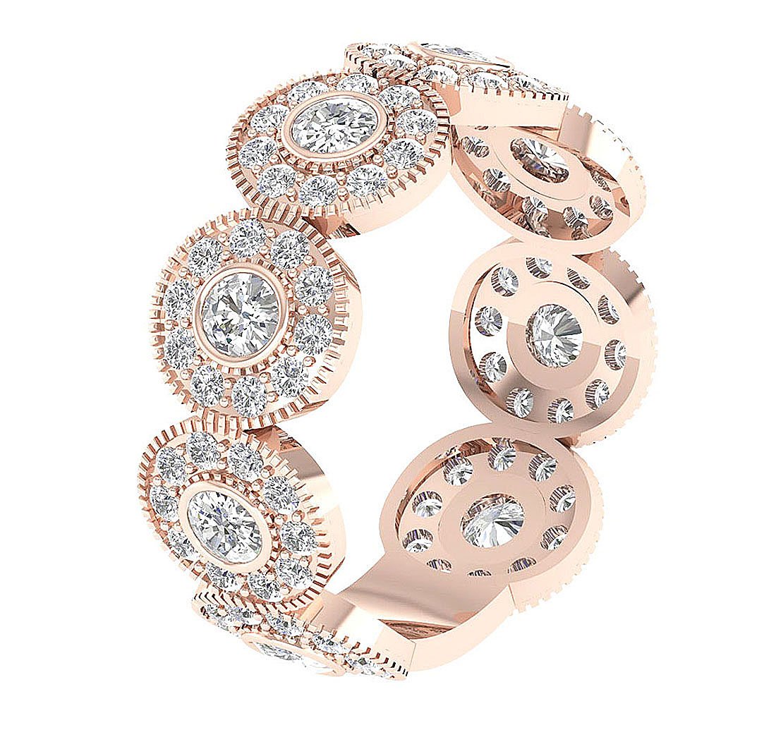 7.95 MM Round Diamond Eternity Anniversary Ring 14k White Gold Prong Bezel Set I1 G 2.00 Ct