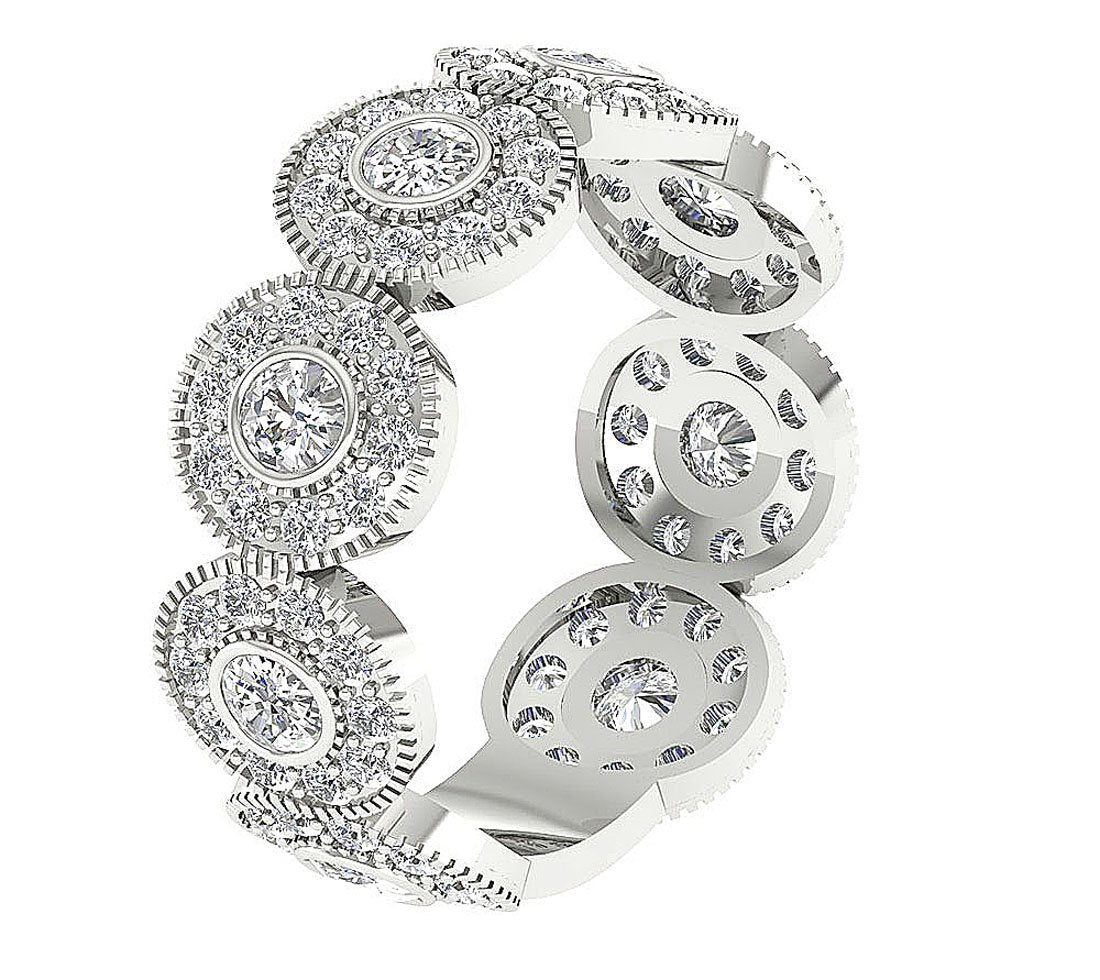 7.95 MM Round Diamond Eternity Anniversary Ring 14k White Gold Prong Bezel Set I1 G 2.00 Ct