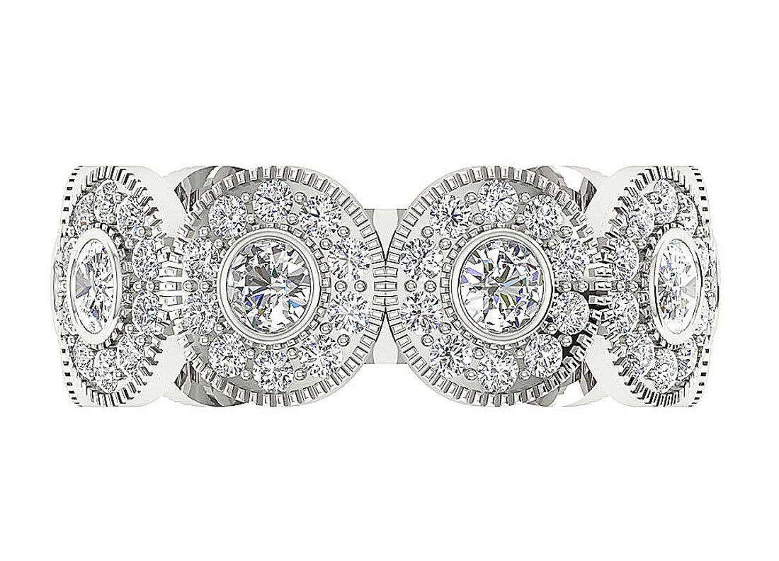 7.95 MM Round Diamond Eternity Anniversary Ring 14k White Gold Prong Bezel Set I1 G 2.00 Ct