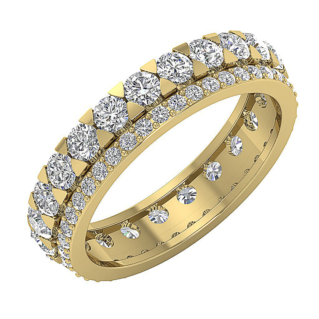 The Elian Multi-Shaped Round Diamond 14K Gold Eternity Ring