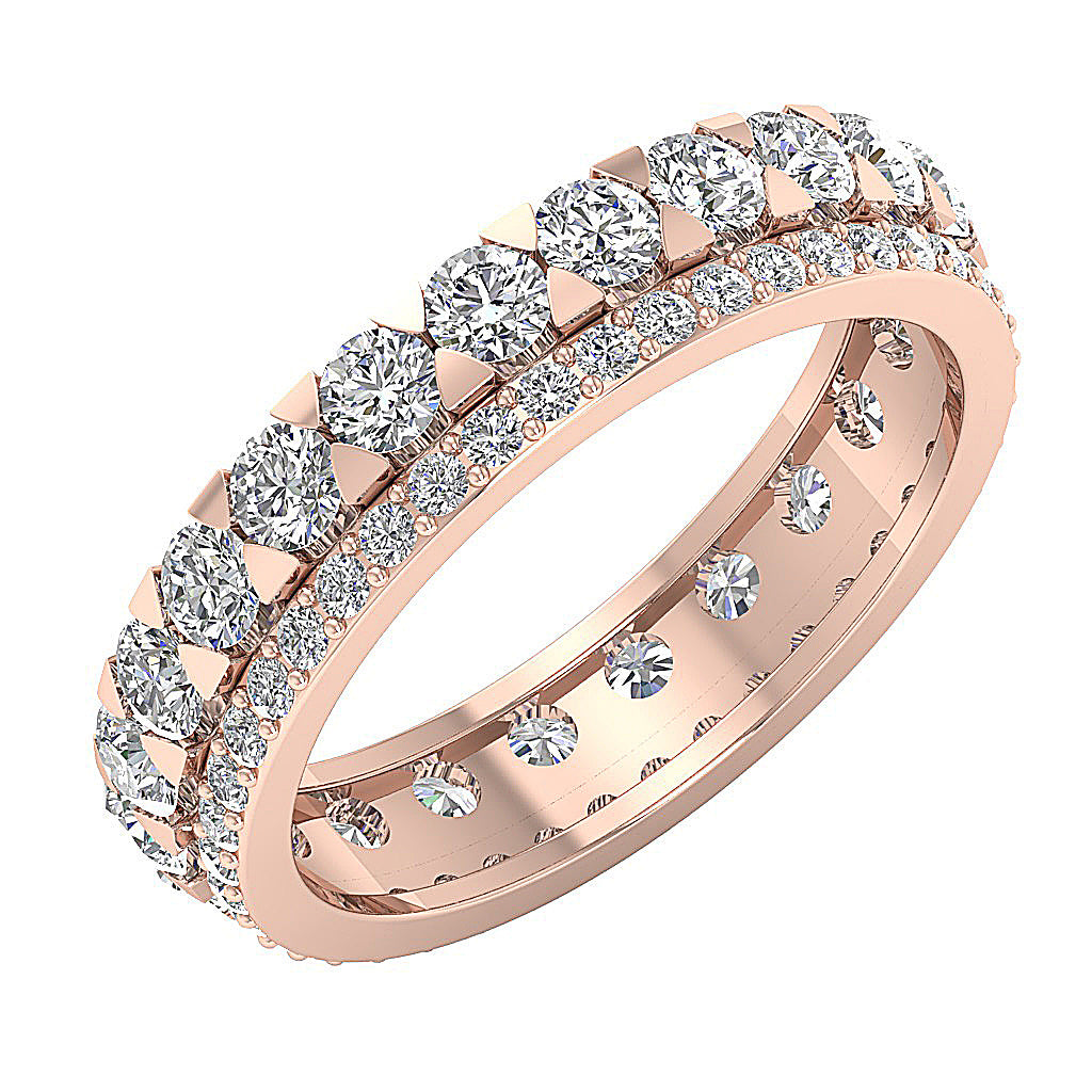 The Elian Multi-Shaped Round Diamond 14K Gold Eternity Ring
