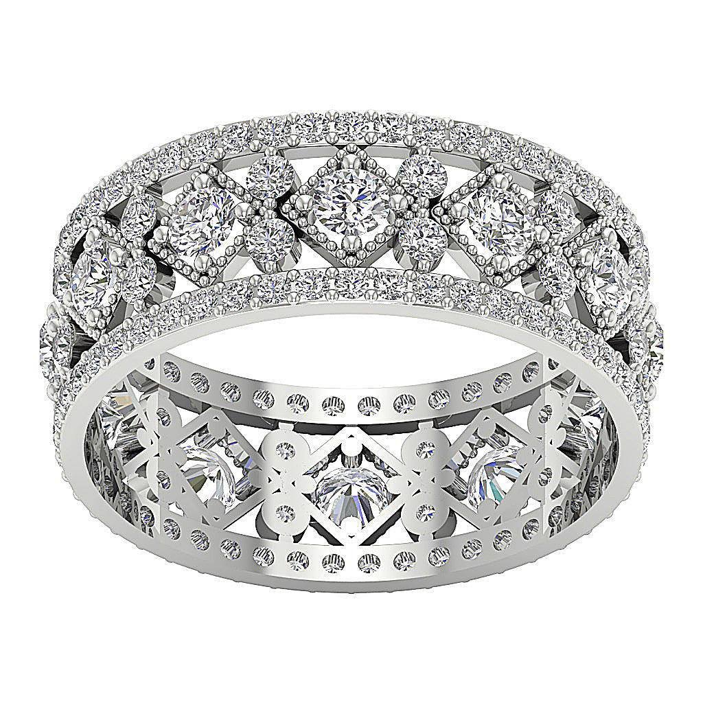 The Desmond Graceful 2.80 Carat Round Cut Diamond Eternity Engagement Ring For Her