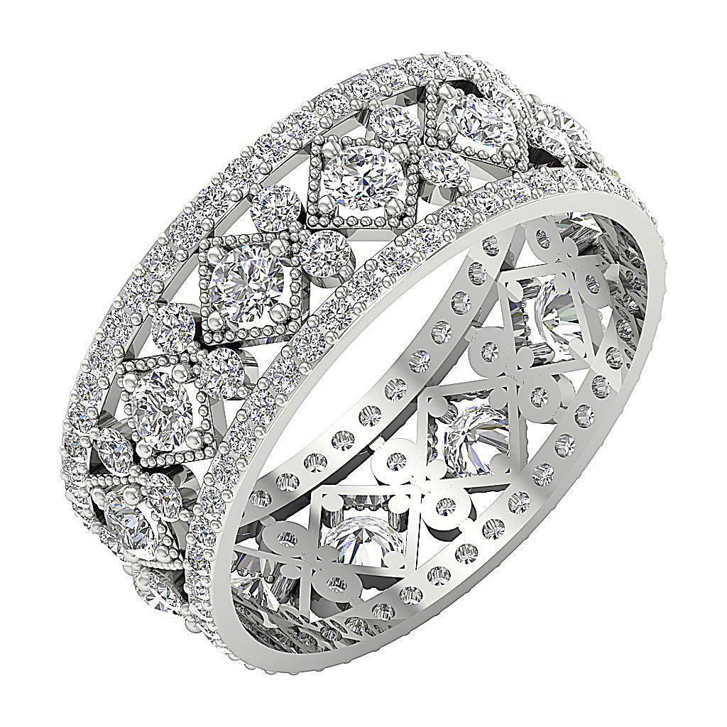 The Desmond Graceful 2.80 Carat Round Cut Diamond Eternity Engagement Ring For Her
